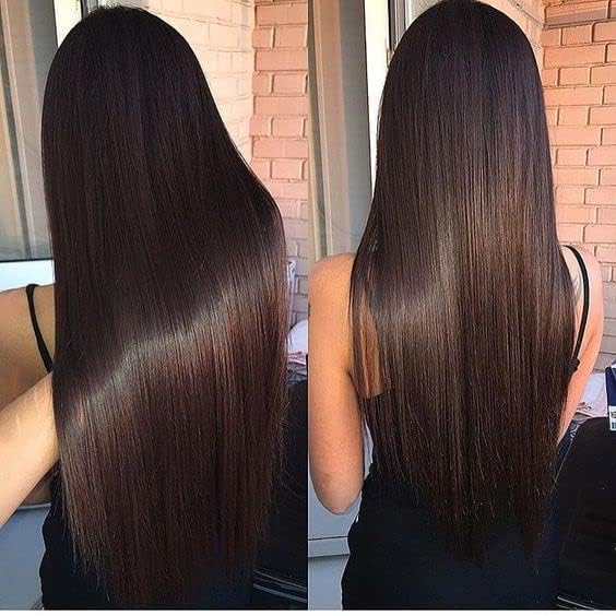 Matt Finish Straight Hair Extension for Girls and women  ( Natural hair color )