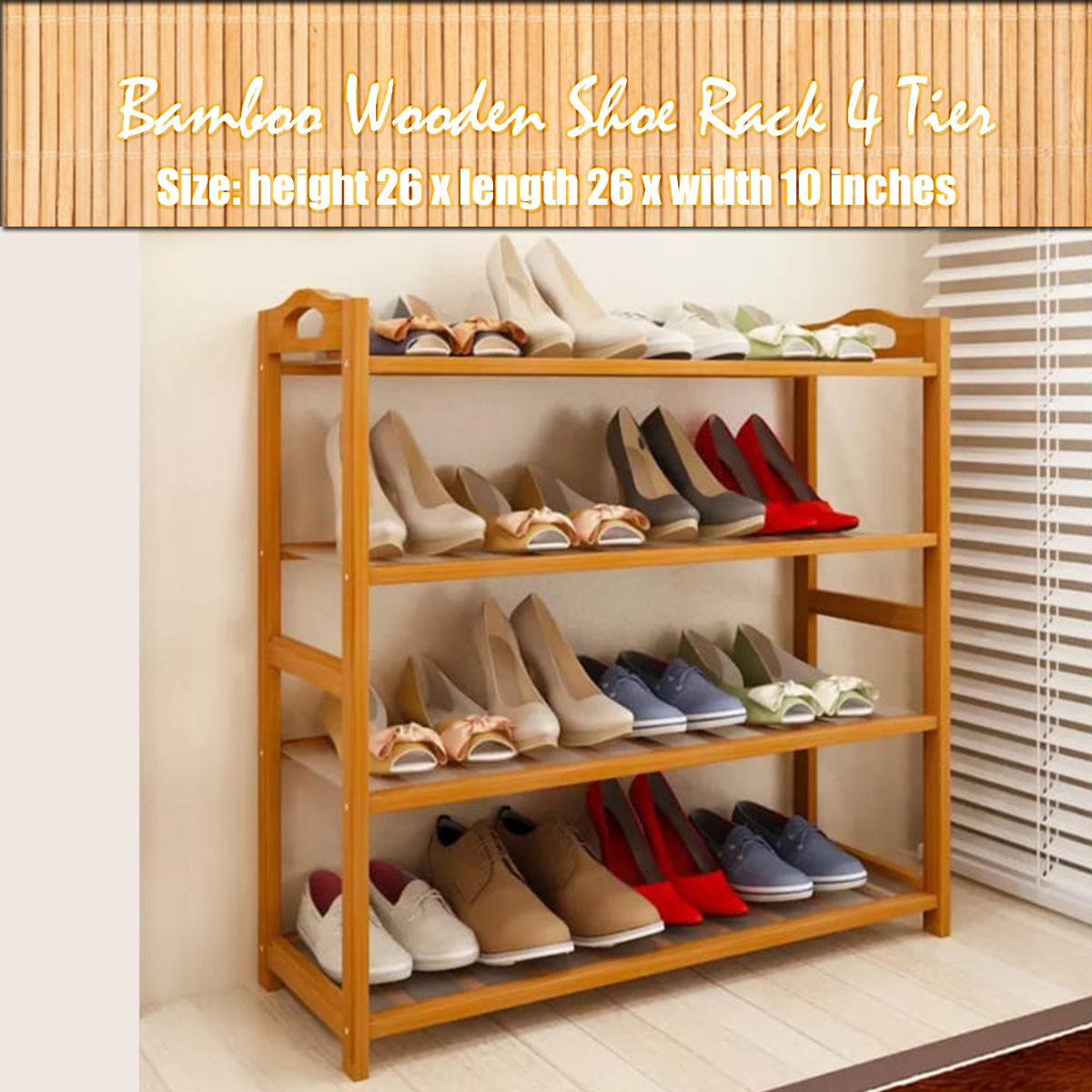 Bamboo 3 Tier And 4 Tier Wooden Solid Wood Shoe Rack Organizer With Free Gift Of Floor Mat Buy Online At Best Prices In Pakistan Daraz Pk