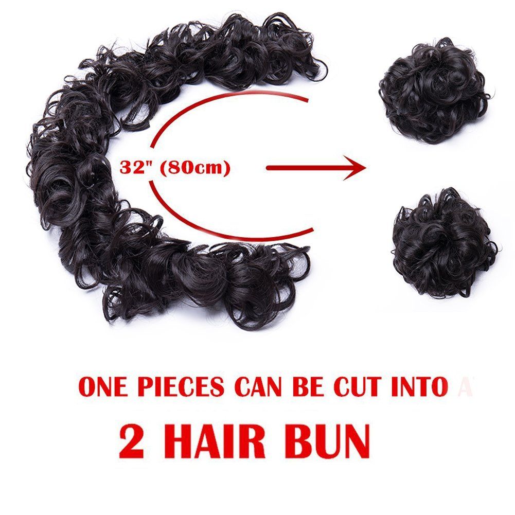 Synthetic Hair Bun Curly Chignon Hair Extension Headband Hair Style Donut Roller Headband