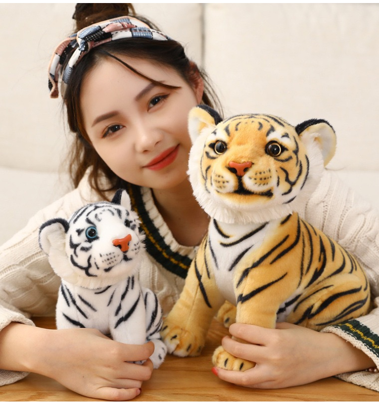 Baby Tiger Plush Toy Stuffed Soft Wild Animal Forest Tiger Pillow Dolls For Kids Birthday Gift 25Cm