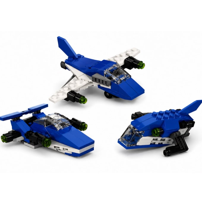 Multifigence 31006 - 3-in-1 Aircraft Building Blocks Set for Kids 6+ | DIY Creative Construction Toy