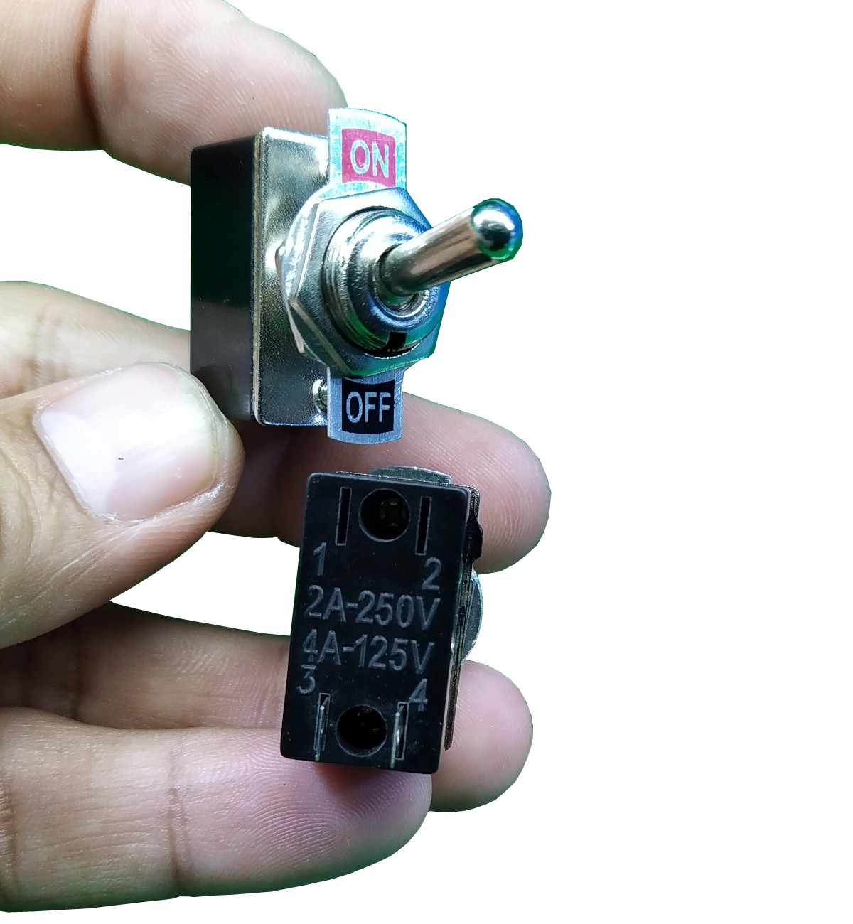 DreamsMart SPST Toggle Switch AC 110V 220V DC 12V 24V 4A Single Mode ON ...