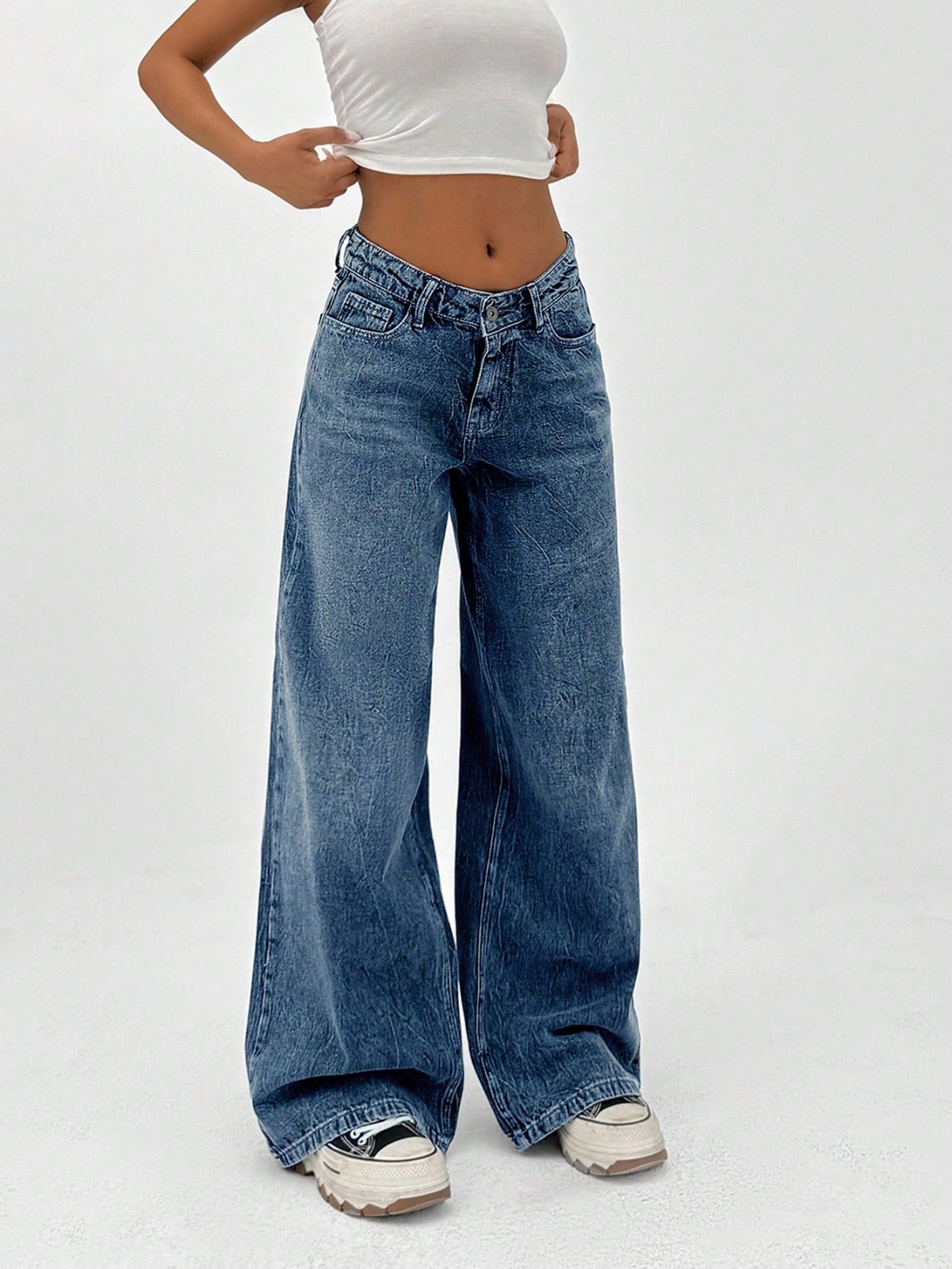 Wide Leg Baggy Relaxed Straight Loose Bottom denim jeans pants for woMen 26 to 46 waist
