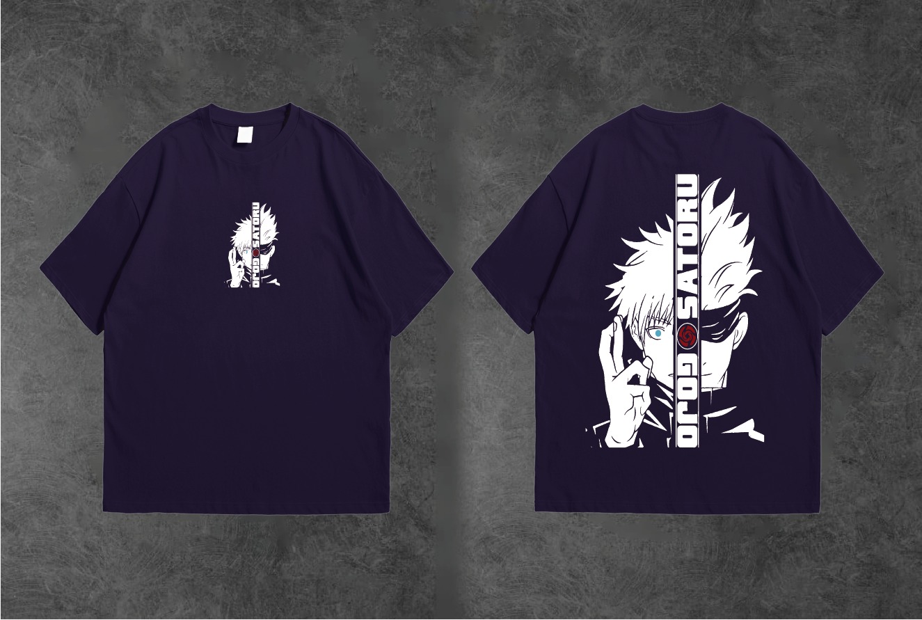 Gojo Satoru Printed Premium Anime Summer Cotton Half Sleeves O Neck T-Shirt For Men & Women