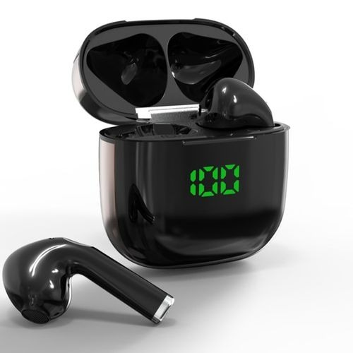 Airpod TWS 12 Black Mini Bluetooth Wireless Headset with Dual Bass, Pop-Up Feature & Charging Case for All Devices