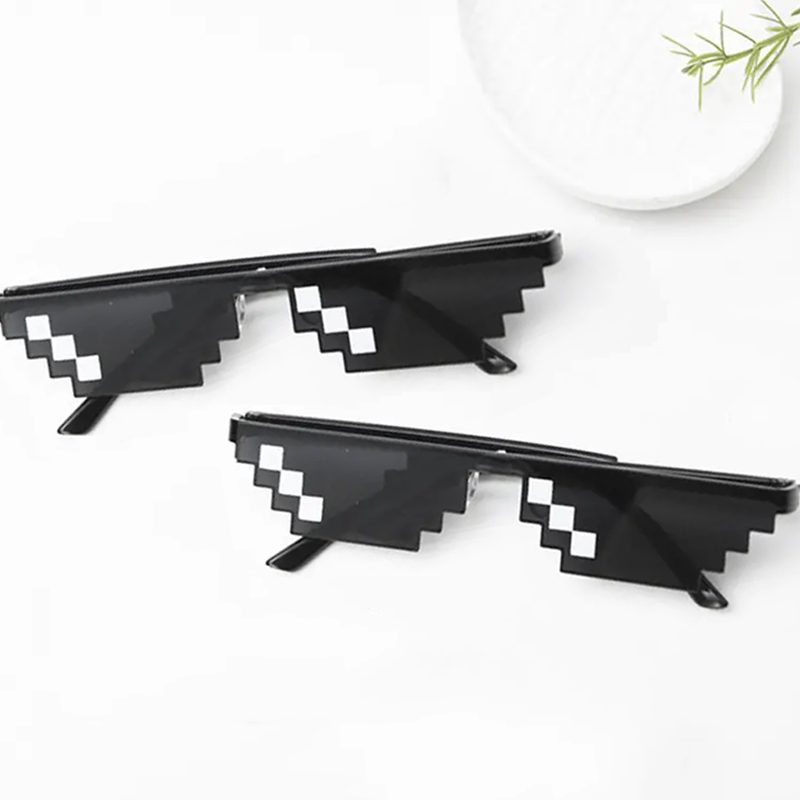 Thug Life Sunglasses for TikTok PUBG PS5 - Black Pixelated Glasses