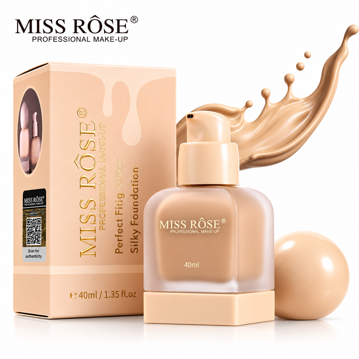 Miss Rose Perfect Fitting Skin Silky Foundation 40ml