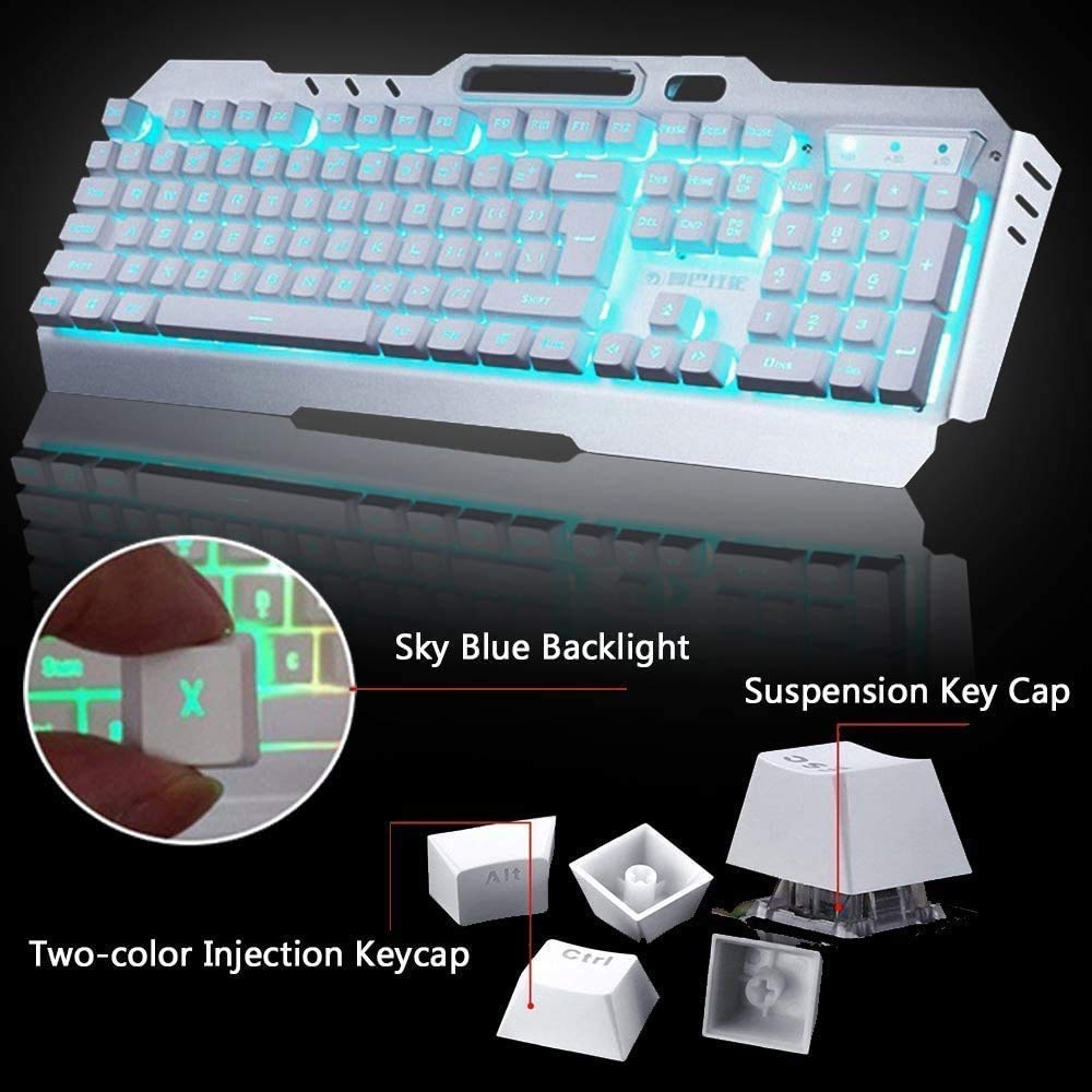 Ultimate Performance: Unique Metallic Wired RGB Gaming-Office Keyboard for Unparalleled Precision and Style - High Quality