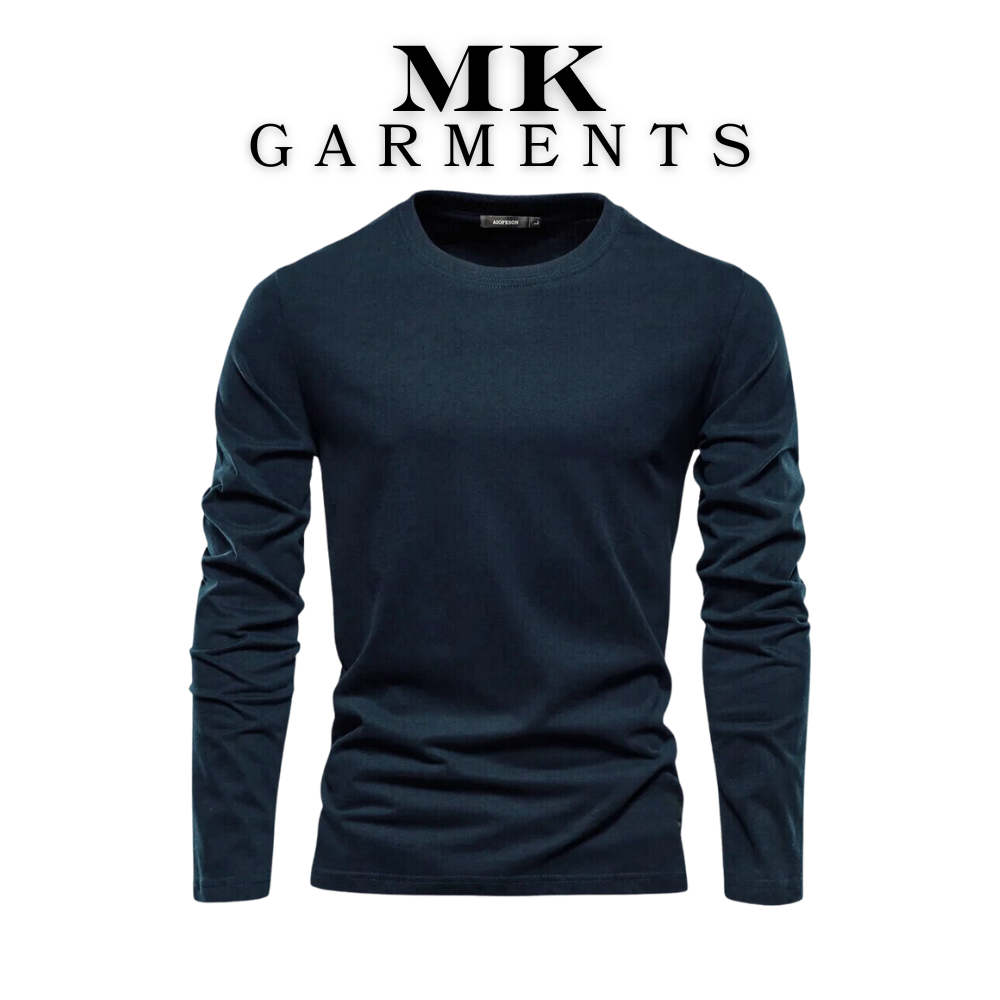 MK Garments - Plain Colors Shirts Full Sleeves Round Neck Soft Fabric Casual Wear For Men's