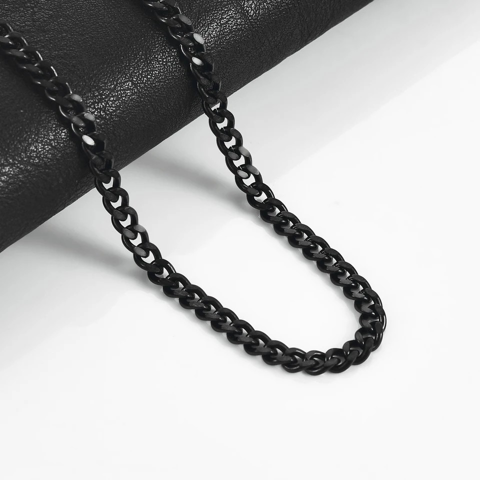 Men’s 30-Inch 7mm Miami Cuban Chain Necklace – 316L Stainless Steel Silver (with Gift Box)