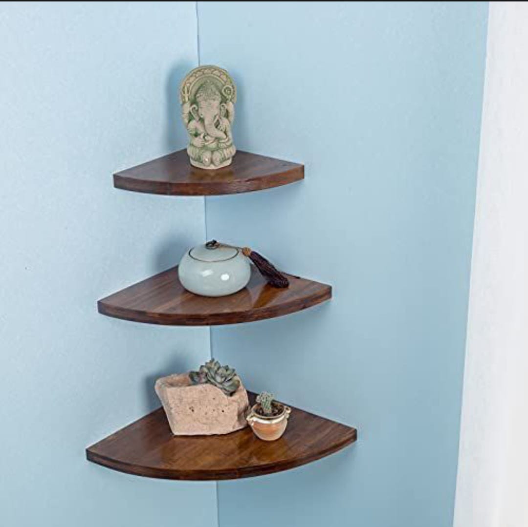 Corner Shelf Kitchen shelf Wall Shelf Wall-mounted Display Storage Organizer Rack for Living Room Office Home Decor 3pcs 3 Tier corner shelves Floating bedroom shelf