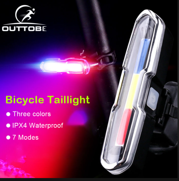 Outtobe Bicycle light Taillight LED bicycle parts Brake Bike Light Rear USB Rechargeable Turn Signals Lamp Cycling Helmet Light Lamp Waterproof Cycling Taillight Bike Light For Bicycle MTB Road Accessories