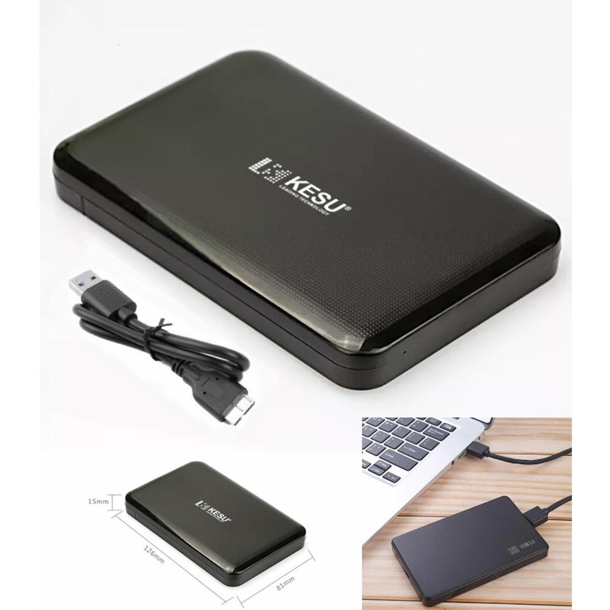 Kesu 2.5" USB 3.0 External Hard Drive Case – Portable SATA HDD/SSD Enclosure for Laptop & PC – Tool-Free, Plug & Play