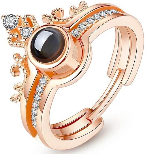 Crown Ring Crown Ring for girls 2 in 1  I love you ring 100 langues