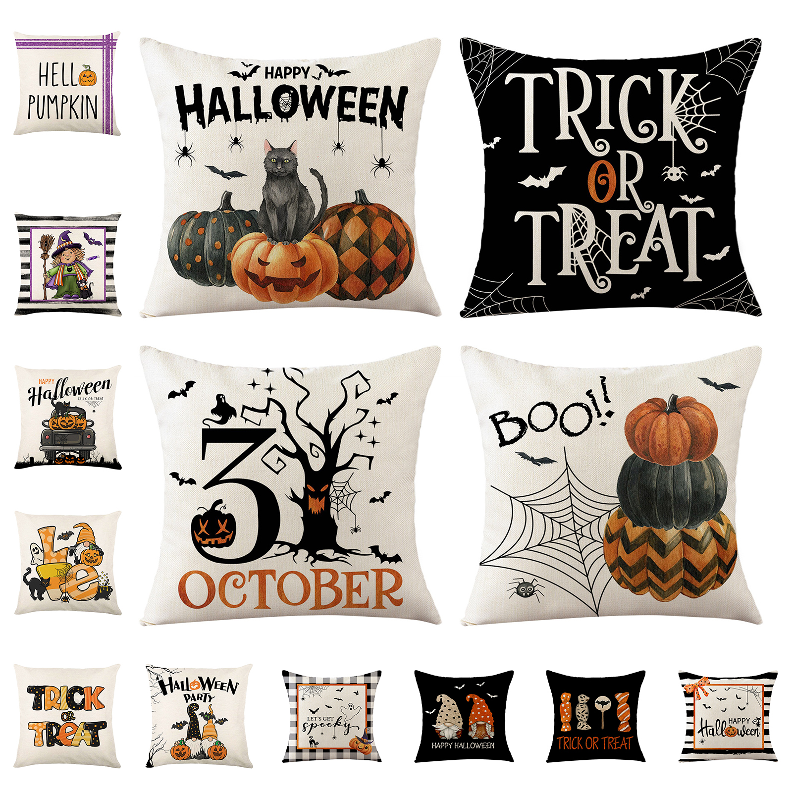 Halloween Pumpkin In The Sun Throw Pillow Covers Cushion Cover Case 50x50 Cm Pillowcases Two