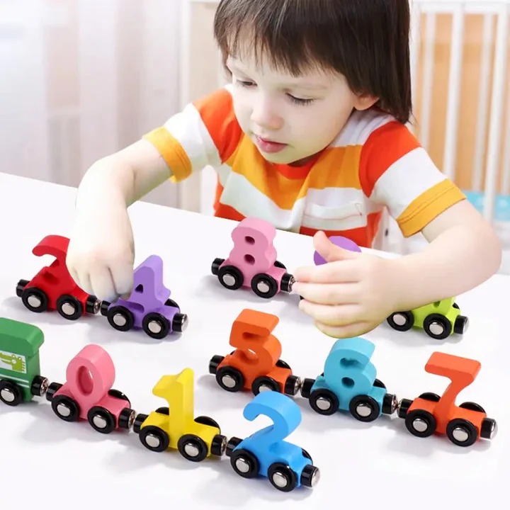 Wooden Magnetic Number Train - Educational Sorting & Counting Toy for Kids, Toddlers, and Preschoolers | Eco-Friendly Wooden Learning Toy