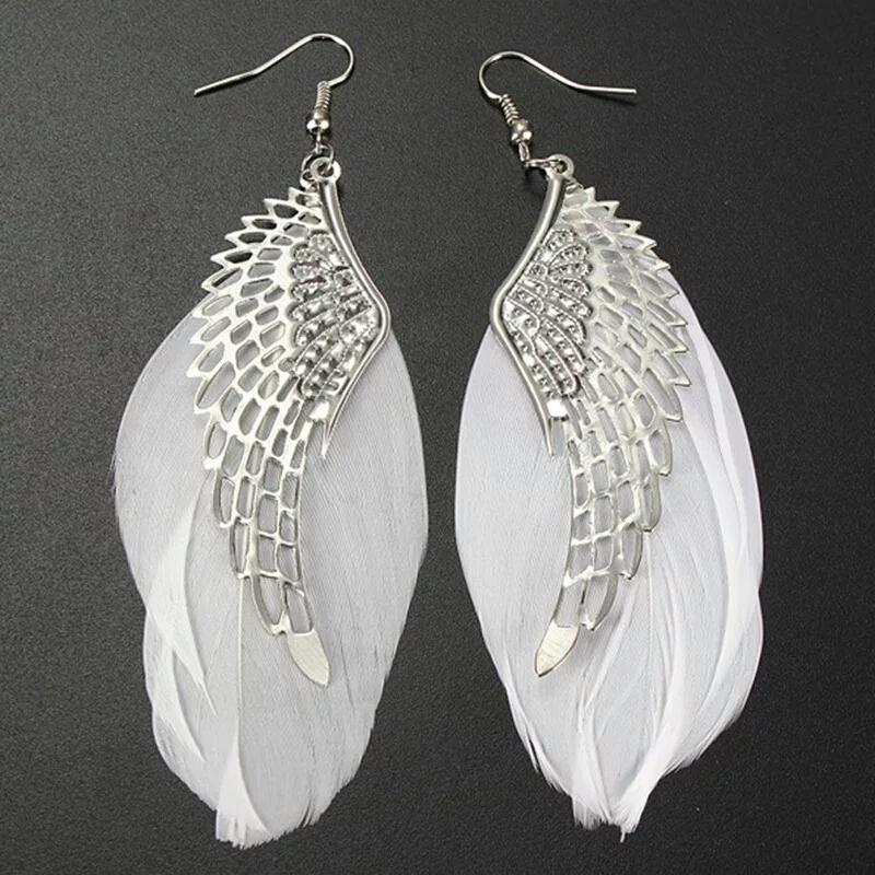 New Latest Trendy Fashion Angel Wings Long Earrings