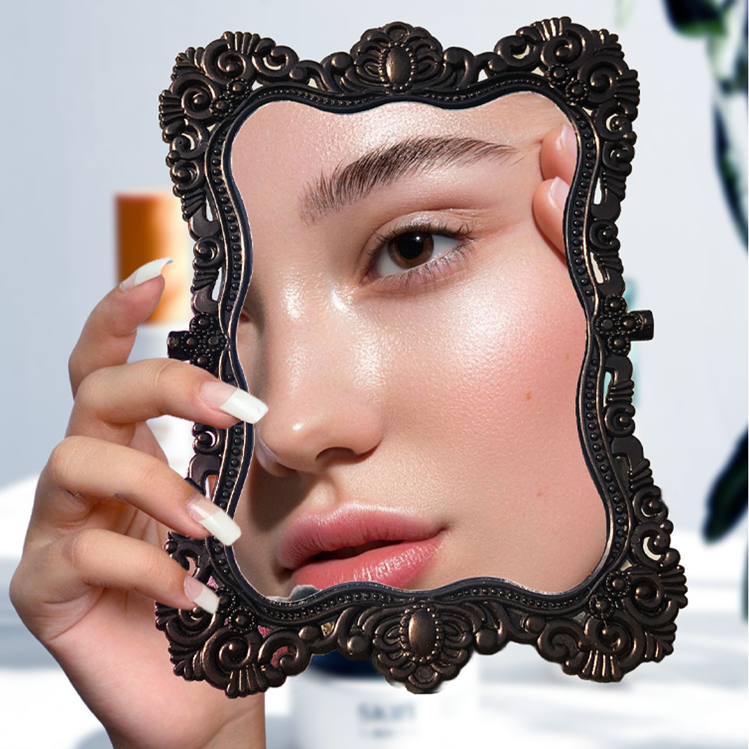 Retro beauty mirror in the European style Beautiful princess mirror with a boxlike shape Black dressing mirror in the dorm bedroom makeup mirror 22cm Hight and 15cm Width