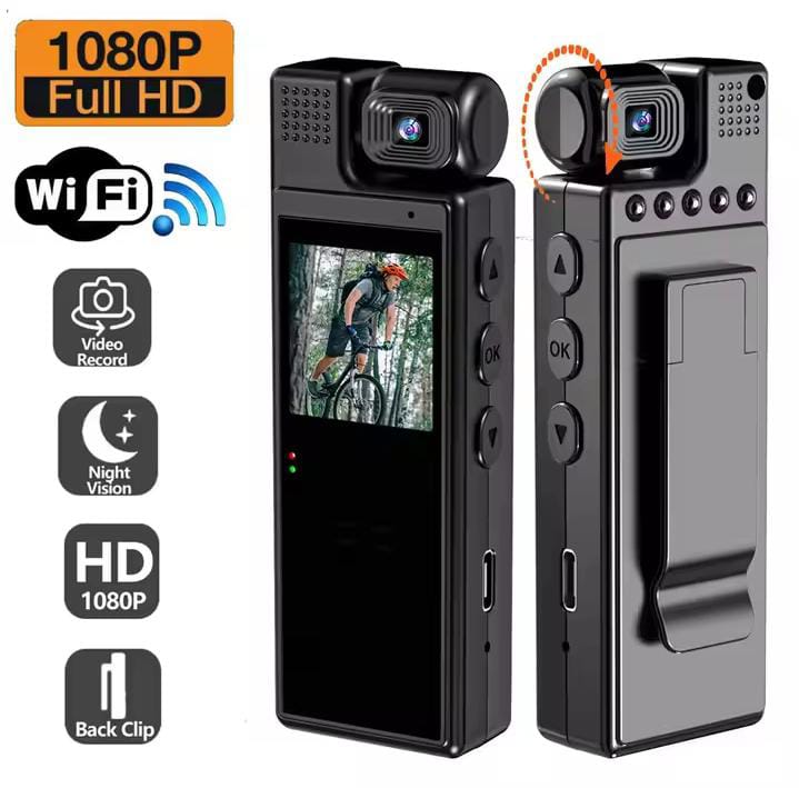 Mini WiFi Body Camera 4k Resolution | Wearable Night Vision Video Recorder | Compact Bodycam for Security, Law Enforcement, Office & Travel | Portable Action Camera for Sports, YouTube, Vlogging & Personal Safety
