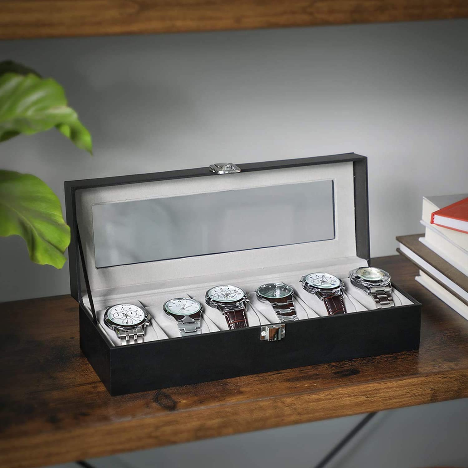 6 Grids Watch Box PU Leather Watch Case Holder Organizer Storage Box for Watches Display Best Gift Sams traders wholesale