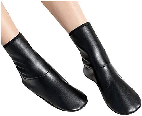 Kids Boy's Faux Leather Socks/Room Socks Slippers Home Soft-soled Shoes Boots Black fit for