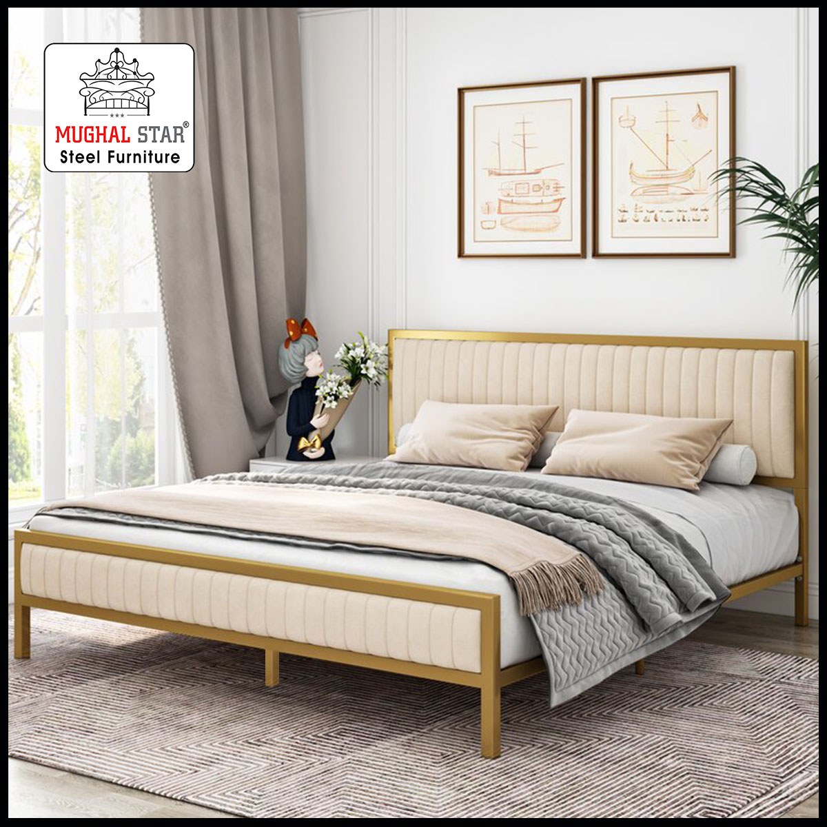 Super Delux Bed, Iron Bed, Double Bed, Mughal Star Steel Furniture