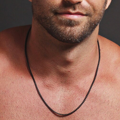 Black Box Chain Thin Stainless Steel Neck-Chain for Men, Boys, Fashion Boys Jewellery Men Jewelry  Size 20 Inch