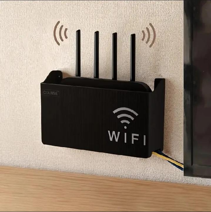 Wireless Wifi Router Shelf, Wall-mounted Cable Power Bracket Organizer, Router Wall Hanging Rack, Game Console Box, Self Adhesive Storage Rack, ABS Cable Organizer Box, Socket Power Cord Storage Shelf, Home Office Wall Organizer Management