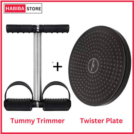 Tummy Trimmer Single Spring with Twister Plate Disc – Home Gym Fitness Exercise Machine | Ab Exerciser | Belly Fat Loss | Waist Twister | Full Body Workout Equipment for Men & Women - Habiba Store (Lahore)