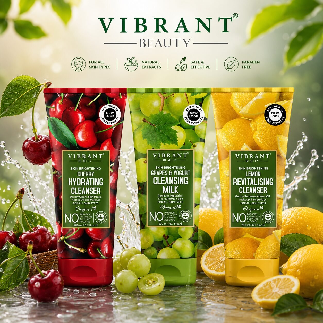 Vibrant Beauty Face Cleansers Deal (Pack of 3) Each | Personal Care Set | 200ml