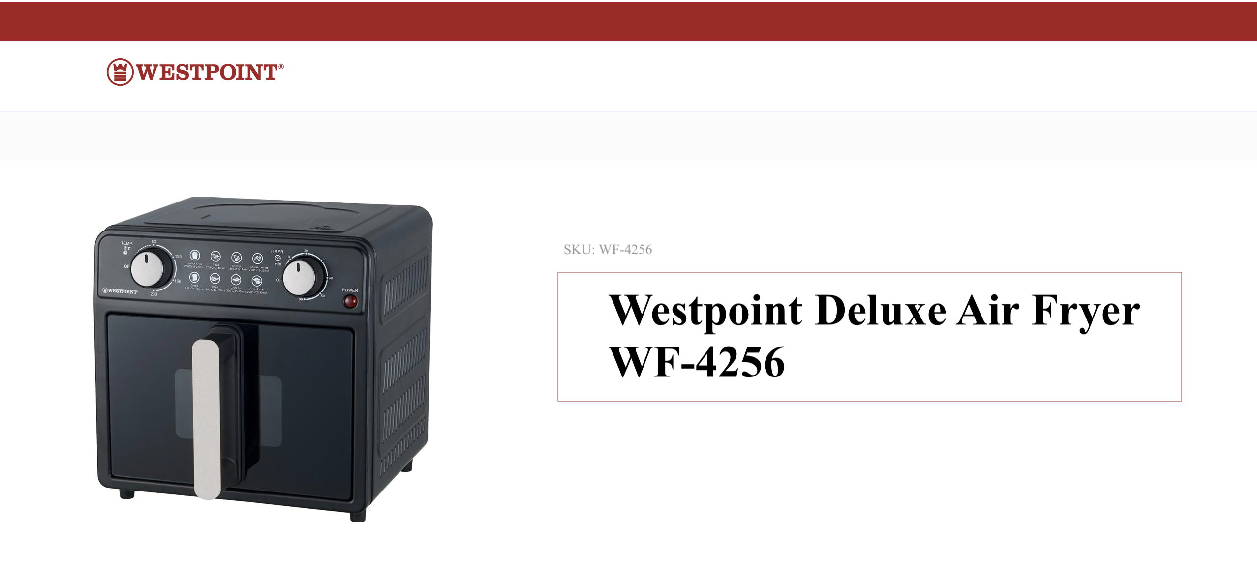Westpoint Deluxe Air Fryer Wf - 4256