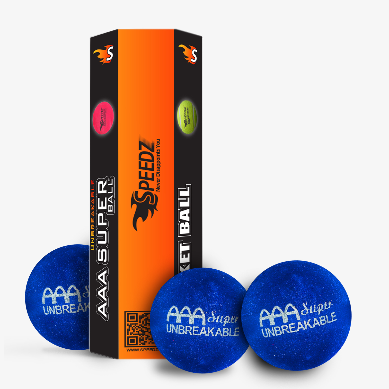 Speedz AAA (Pack of 3) Unbreakable Cricket Ball - Velvet Ball Unbreakable - Flock Ball Unbreakable Cricket Ball - Tennis Ball Unbreakable