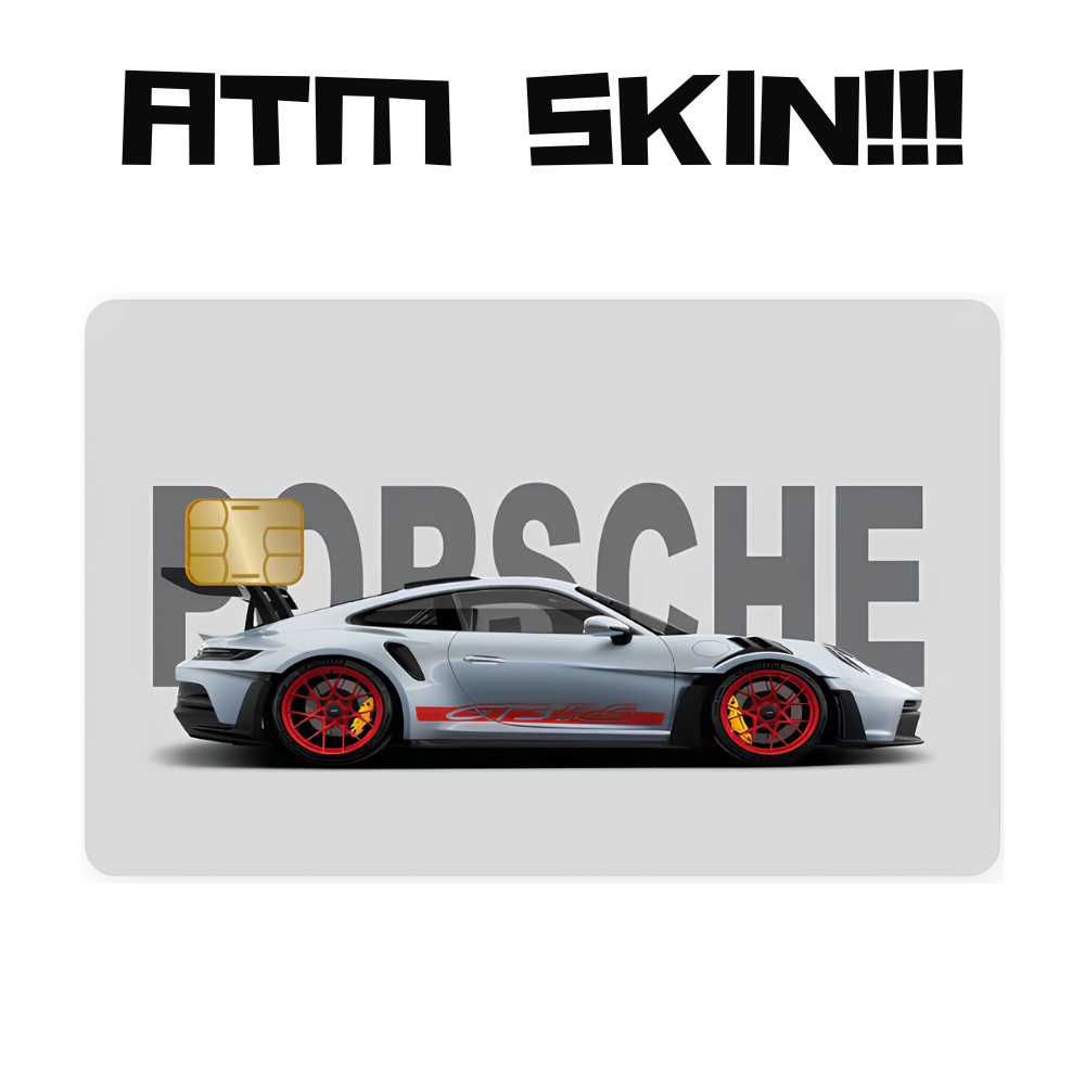 Porsche GTR  Skin for ATM, Debit & Credit Cards | Size 3.375 x 2.125 inch | Non Waterproof paper Sticker for atm cards | ATM card sticker | debit card skin | credit card cover |  wallet accessories | card protector sticker