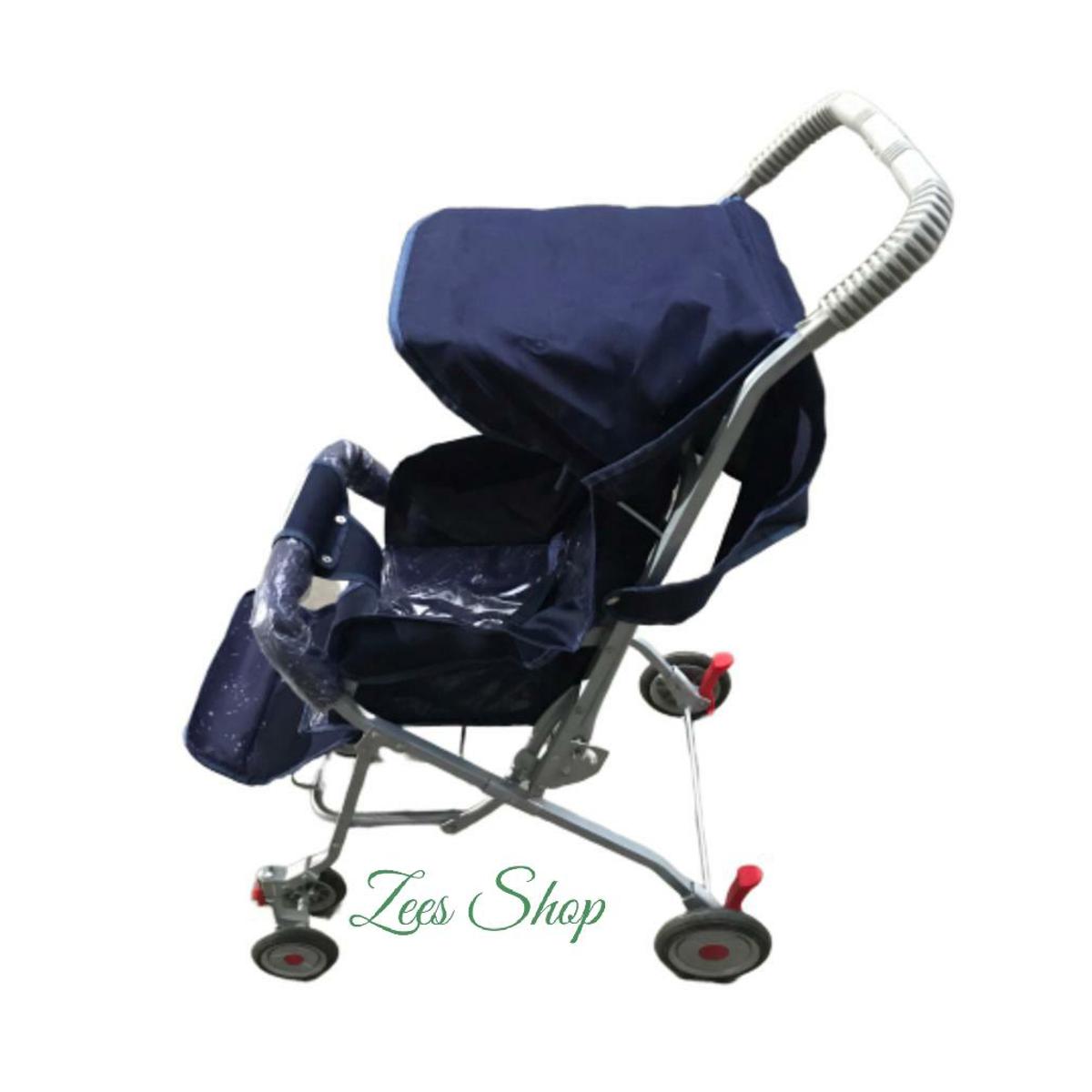 Alloy Foldable Baby Stroller Pram For Newborn  Blue color with  6 Rubber Tyres
