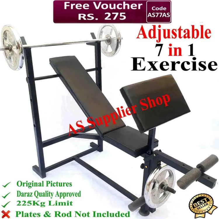 BEST Quality Multi Exercise Adjustable Chest Bench Press Incline Decline  Straight Flat Leg Thigh Biceps Triceps Bench Press Chest Exercise Bench  Press Weight Lifting Bench Press Body Building Bench Press Home Gym