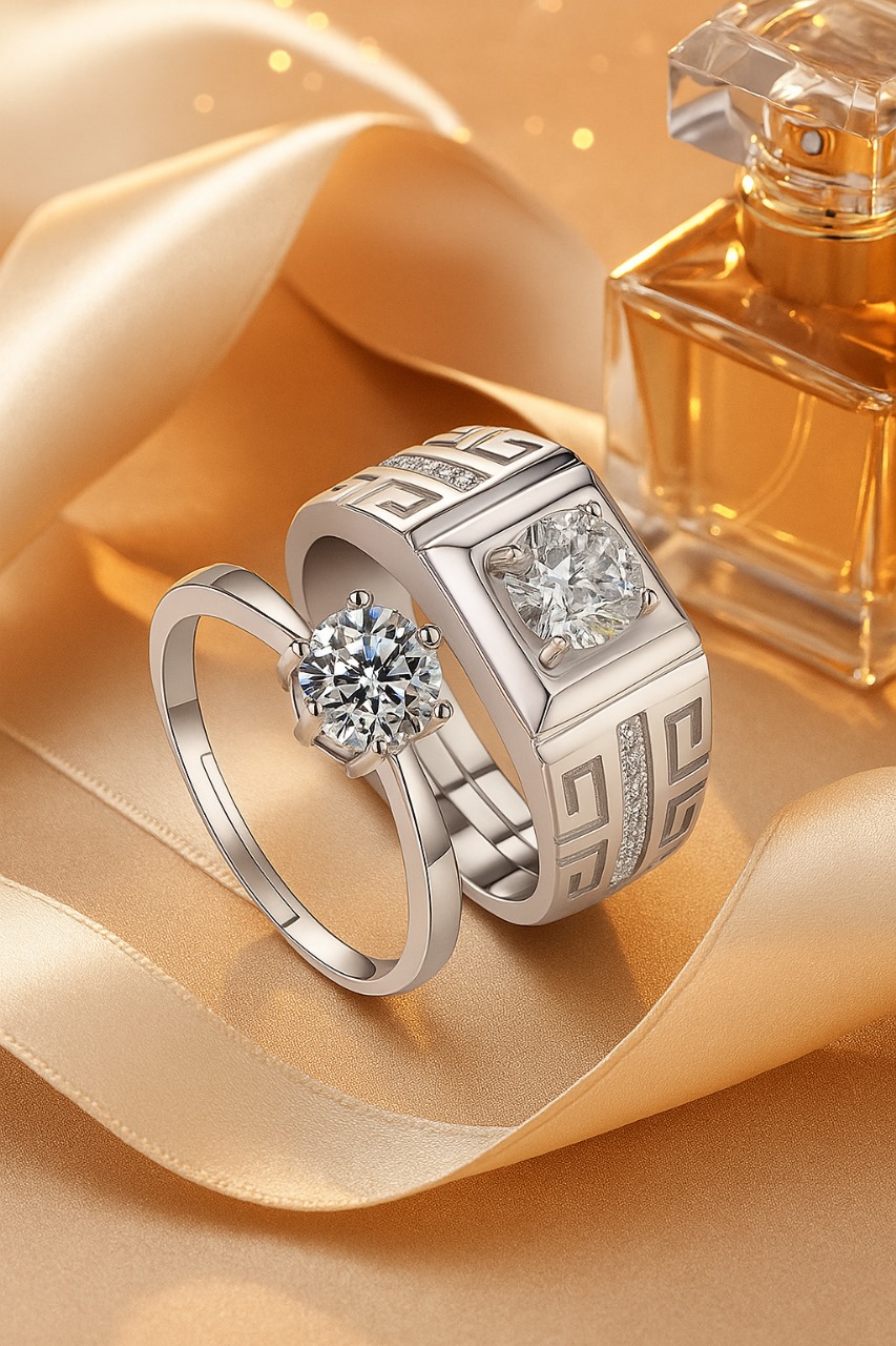 "Best Gift for Couples – Matching Silver Rings couple rings– Engagement, Wedding, Anniversary"
