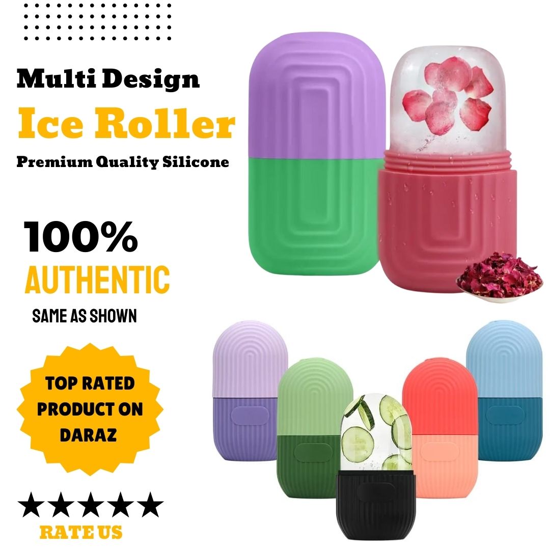 Silicone Ice Roller Facial Massage - Beauty Skin Care Massage for Collagen Regrowth - Enhance Your Natural Glow/Reusable Facial Treatment to Tighten & Tone Skin & De-Puff The Eye Area