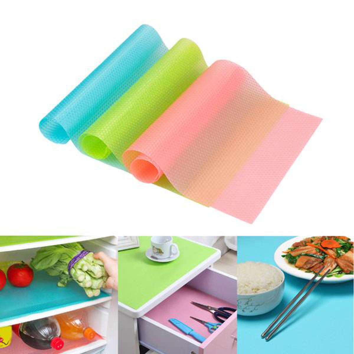 Life Time Usable Nylone Multi Purpose Mats For Refrigerator Drawer Mats Fridge Mats Multi Purpose Mats (Random Colour)