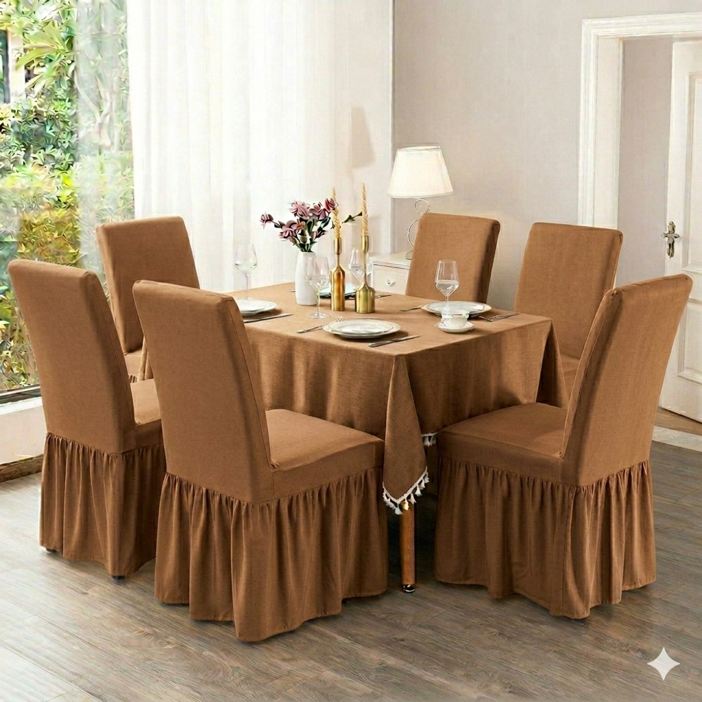 Chair cover Frilled Dining Chair Cover Protect Expensive Furniture Pack Of 4 and 6 size 18*18+26 inches