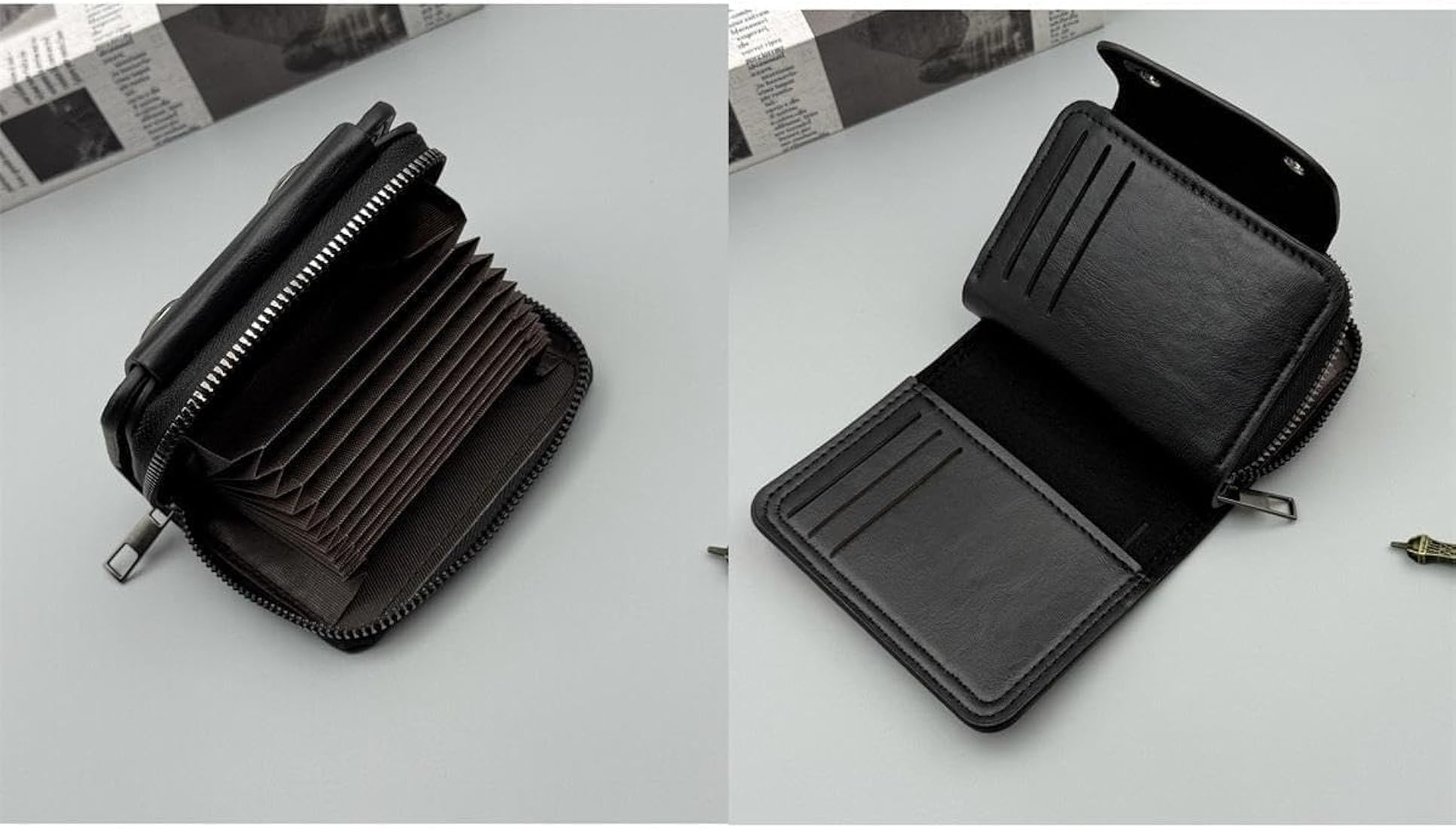 Zip card wallet Genuine Leather Minimalist Men's Purse Long Wallet For Men Bi Fold Simple Wallet Clasp Card Holder Wallet Small Wallet for Men and Boys - Slim and Smart Wallet Small Wallet for Men and Boys - Slim and Smart Wallet