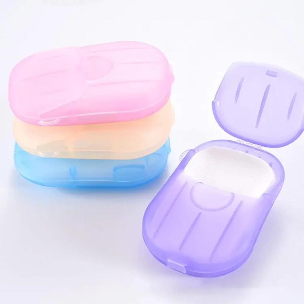 2 Pieces Paper Soap Sheet Travel Disposable Soap Paper Portable Hand Soap Sheet Soap Paper for Outdoor Activity (20 sheets per box)