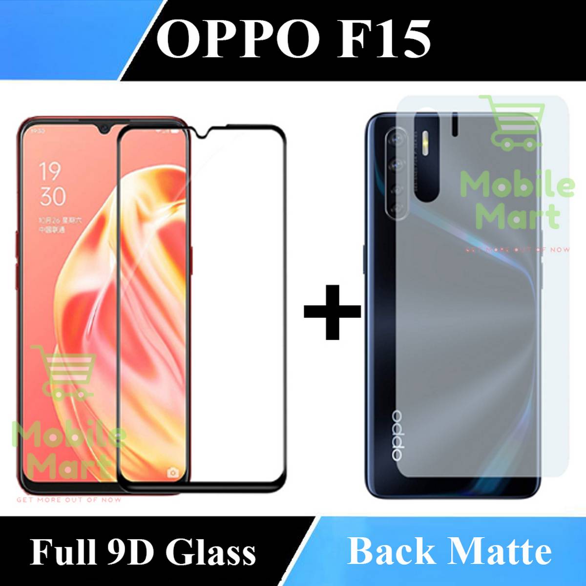 Oppo F15 Full Black 9D10D11D21D5DTempered Glass Edge to Edge Full