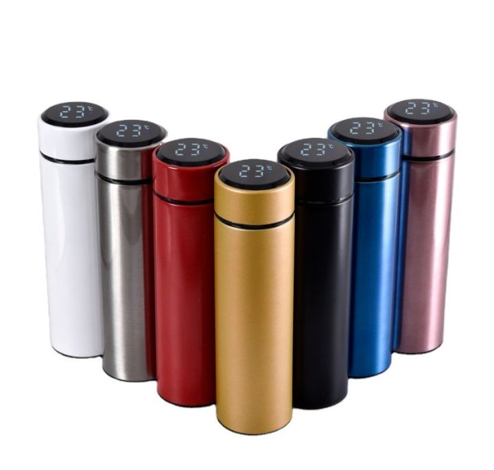Smart LED Temperature Water Bottle 500ml | Stainless Steel Hot & Cold Bottles with Vacuum Thermos Flask Temperature Water Bottle, Smart Thermos Water Bottle, LED Temperature Display Vacuum Flask Thermos, 500ML Stainless Steel Intelligent Hot Cold Vacuum
