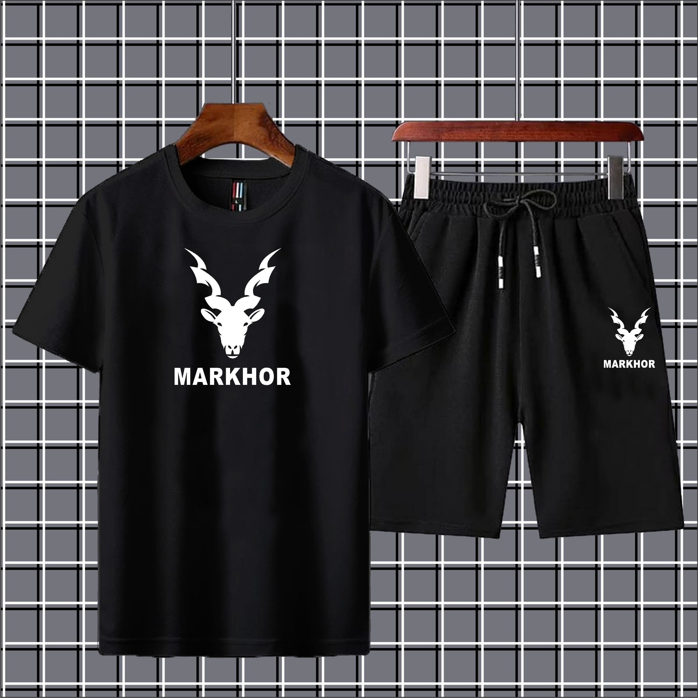 Markhor Printed Half Sleeves Summer Tracksuit For Boys & Girls T-Shirt & Shorts Gym Sports Outdoor Gaming Tracksuit for Men_Boys_Girls_Women Party Wear