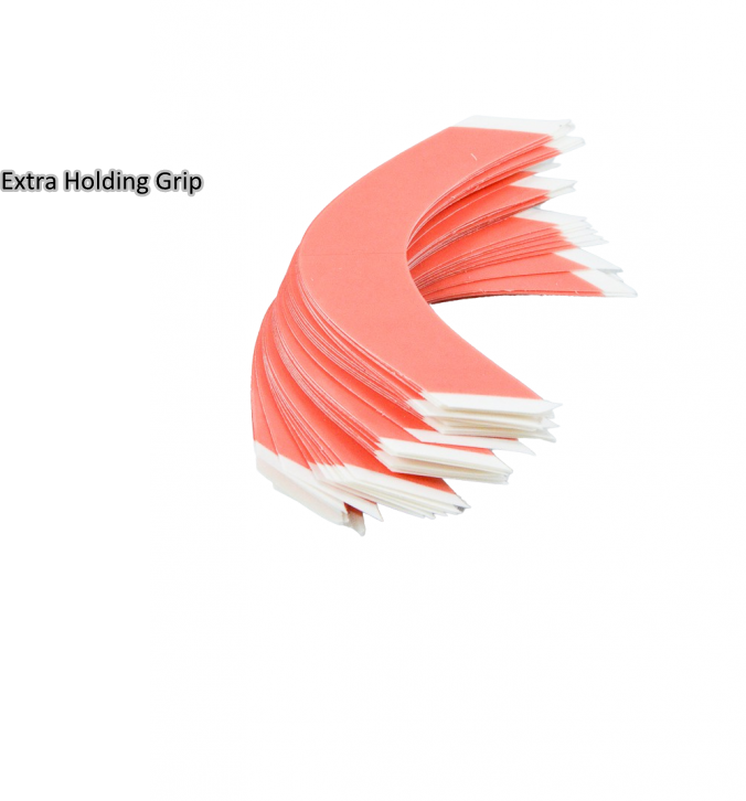 QS Strong Red Pink Wig Tape Strips – 20pcs Hair System Adhesive with Extra Grip | SensiTak Quality