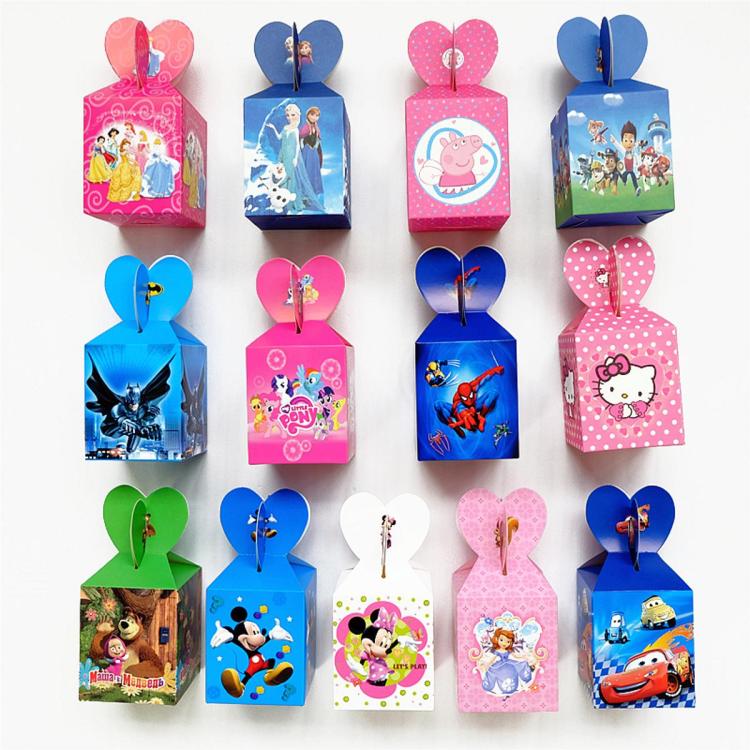 10 Pcs Cartoon Characters Goody Candy Boxes for Kids - Disney Character Treat Boxes for Chocolate, Sweets, and Party Favors - DIY Gift Cards, Goody Bags, Baby Shower & Birthday Party Supplies - Spiderman & Avengers Snack Goodie Boxes