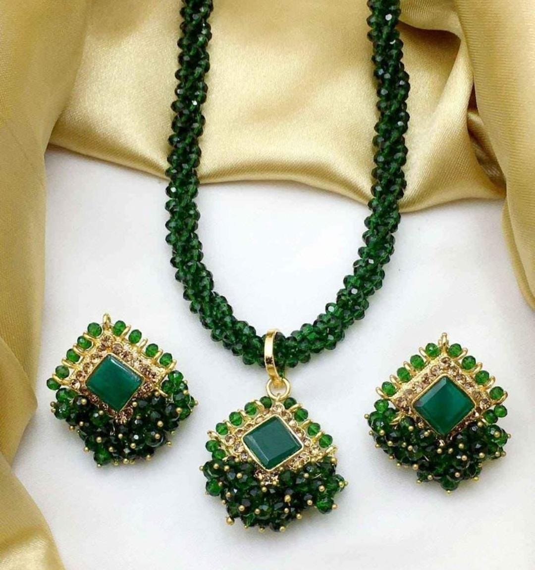 necklace for ladies jewellery crystal Moti Mala locket set | Daraz.pk