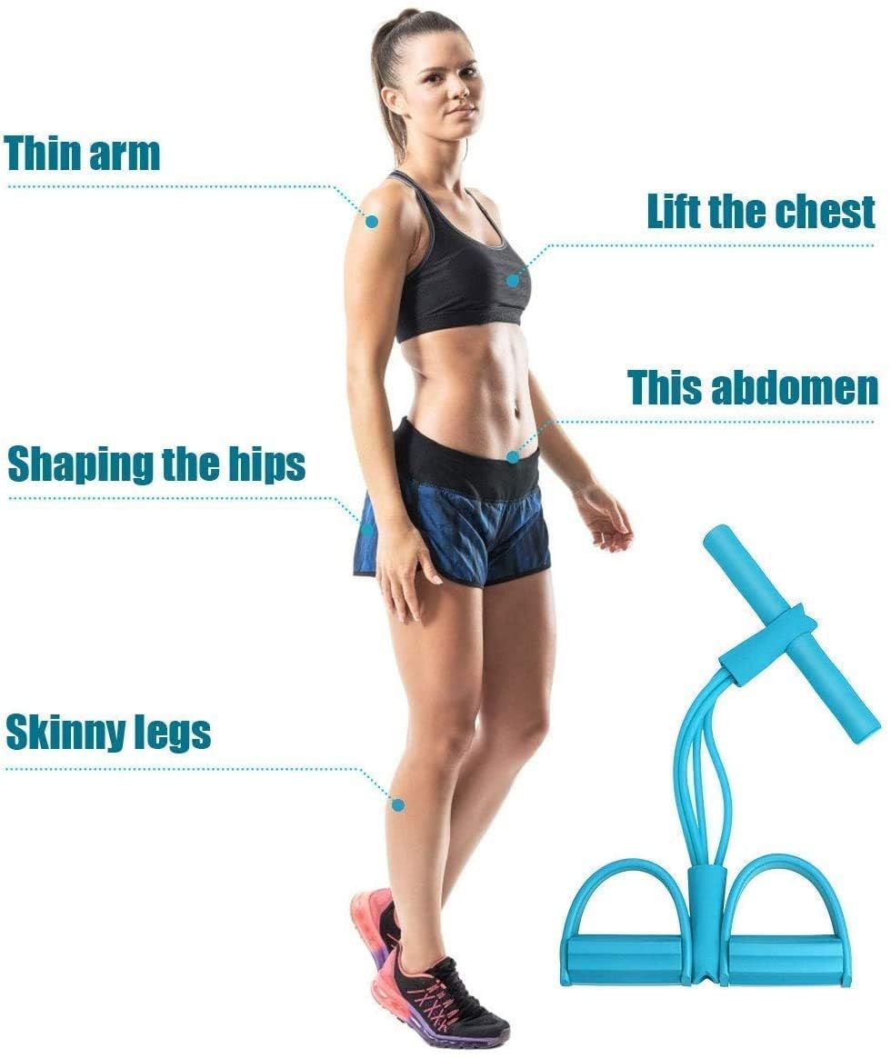 Pull Reducer Resistance Training Bands Tummy Trimmer Bally Fat Burner Body Exerciser Weight Loss Home Gym Home Workout Arm Muscle Builder Double Pull Rope Body Trimmer Pedal Exerciser Yoga Crossfit Exercise Arm Exercise Tummy Body Building Training Unisex
