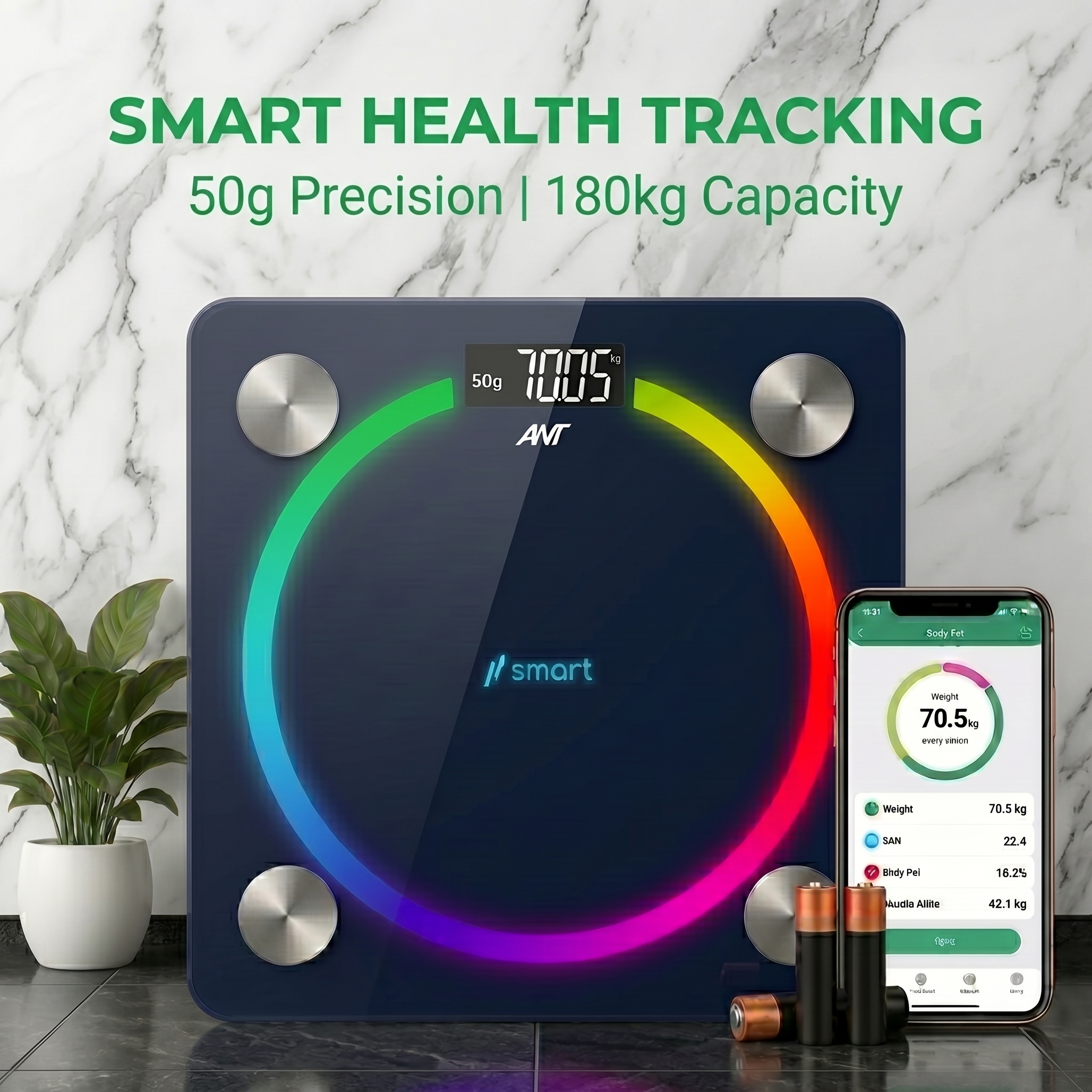 Original Smart Digital Body Weight Scale 180KG  High Precision Electronic Weighing Machine  Smart Bluetooth Body Scale  Tempered Glass  Accurate Weight Machine