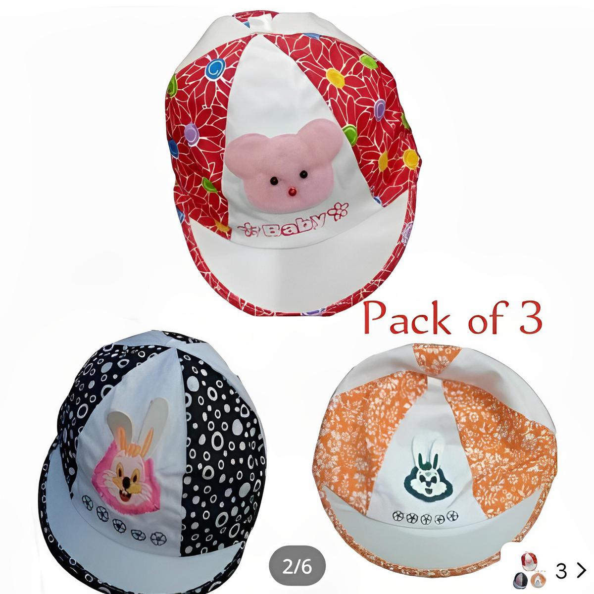 3 Pcs New Summer Cap For Kids In Beautiful Color, Summer caps, Kids Caps, Hats, Summer hats for kids, Hats for kids Pack of 3